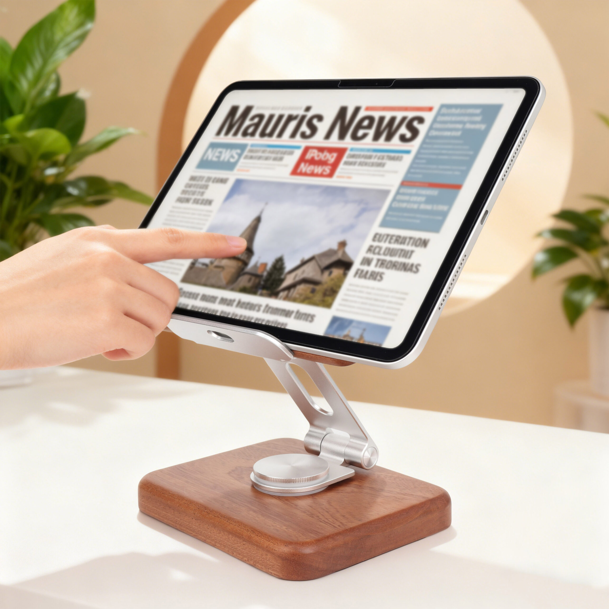 Wooden Tablet stand Girl with an Umbrella - Image 5