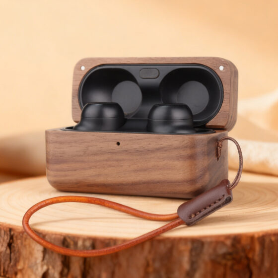 Wooden Technics EAH-AZ100 Case With Leather Lanyard
