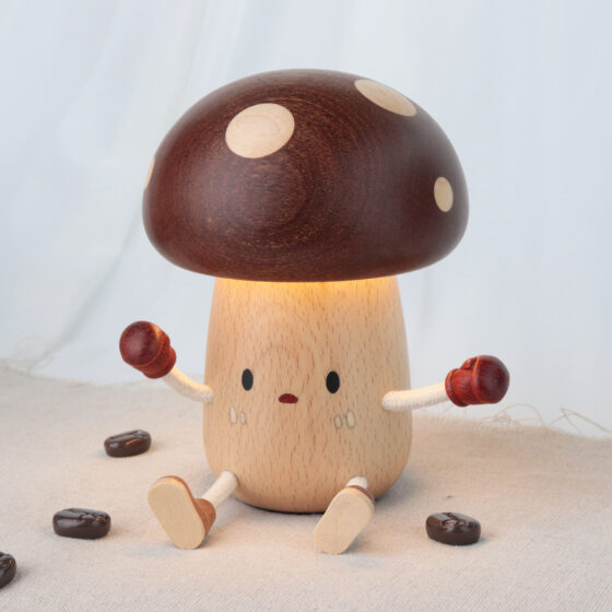 Wooden Mushroom Table Lamp