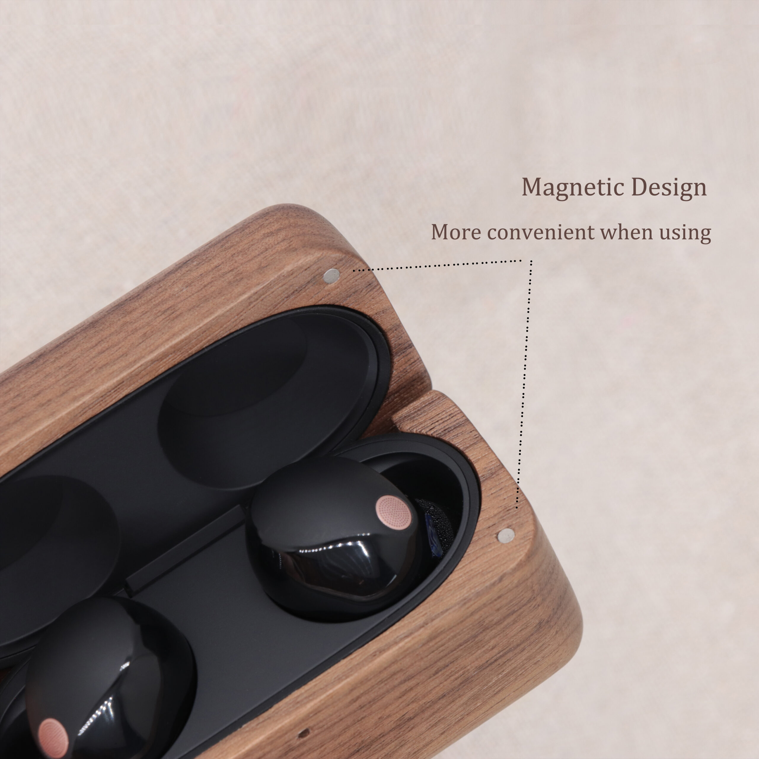 Wooden Sony WF-1000 XM5 Case With Carabiner - Image 4