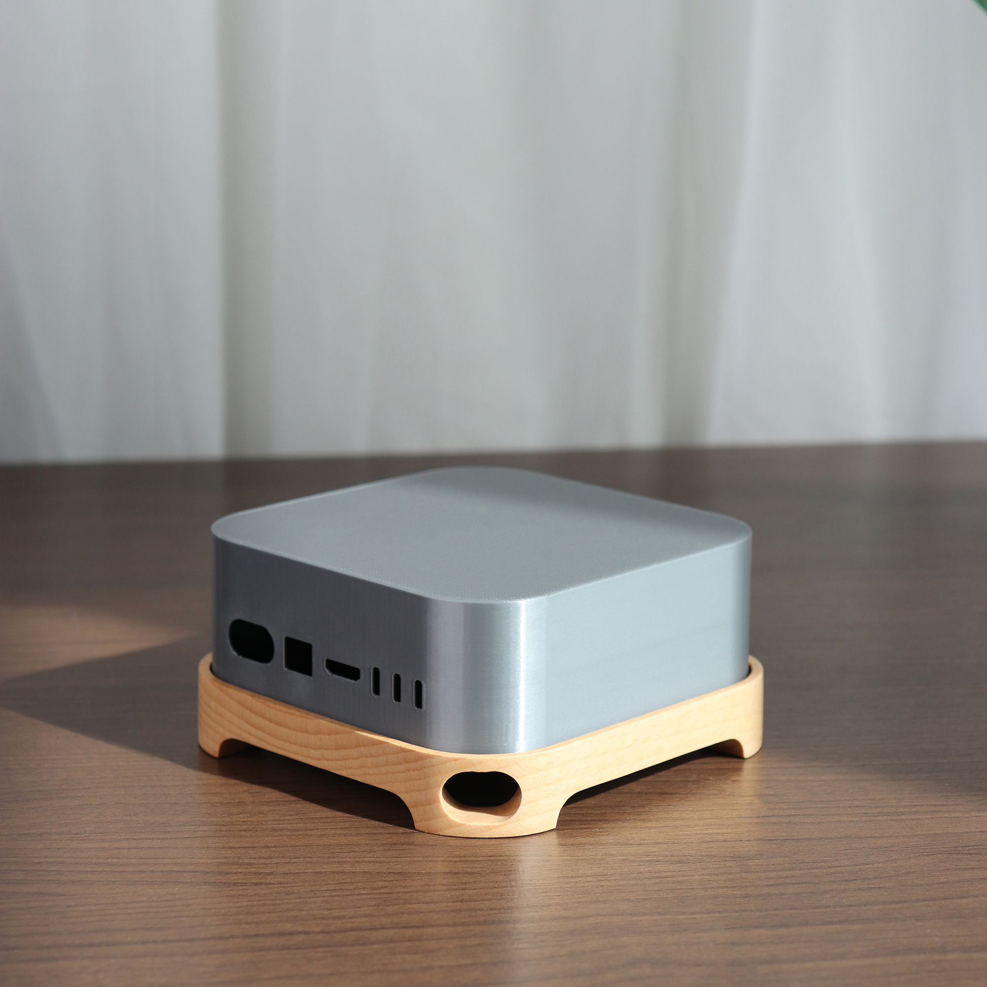 Walnut Stand for Mac Mini M4, Multi-purpose Wooden Tablet Stand - Image 3