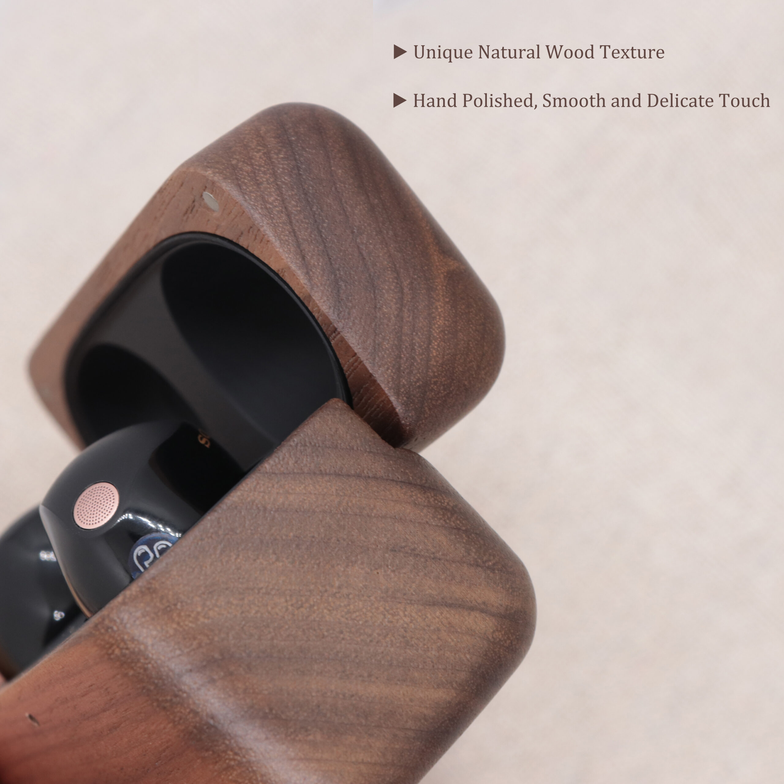 Wooden Sony WF-1000 XM5 Case With Carabiner - Image 3