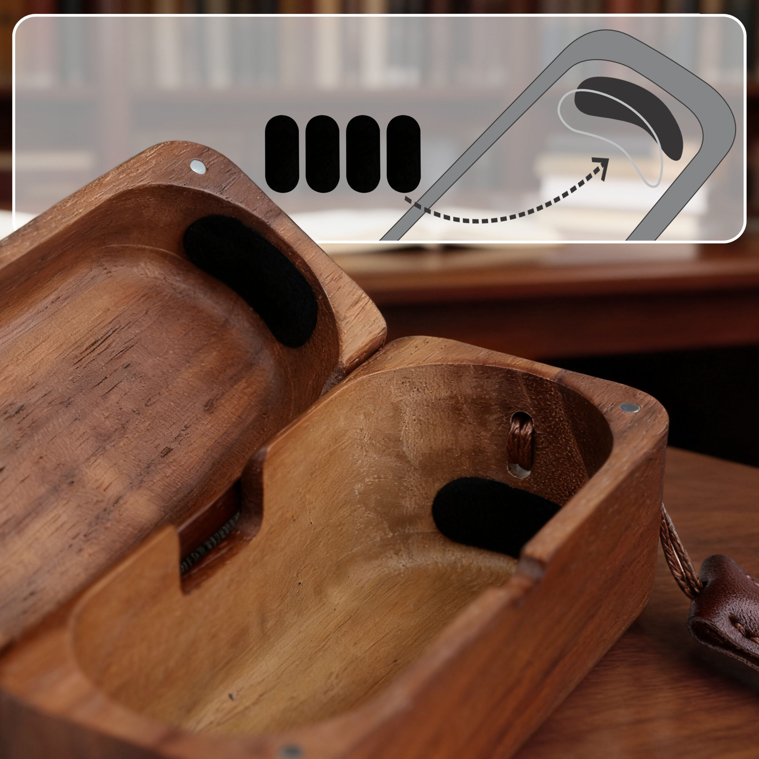 Wooden Technics EAH-AZ80 Case With Leather Lanyard - Image 6