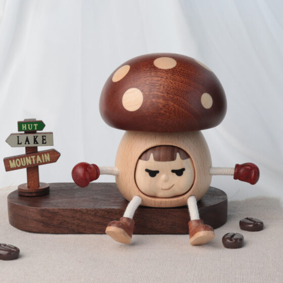 Wooden Cute Mushroom-Shaped Table Lamp