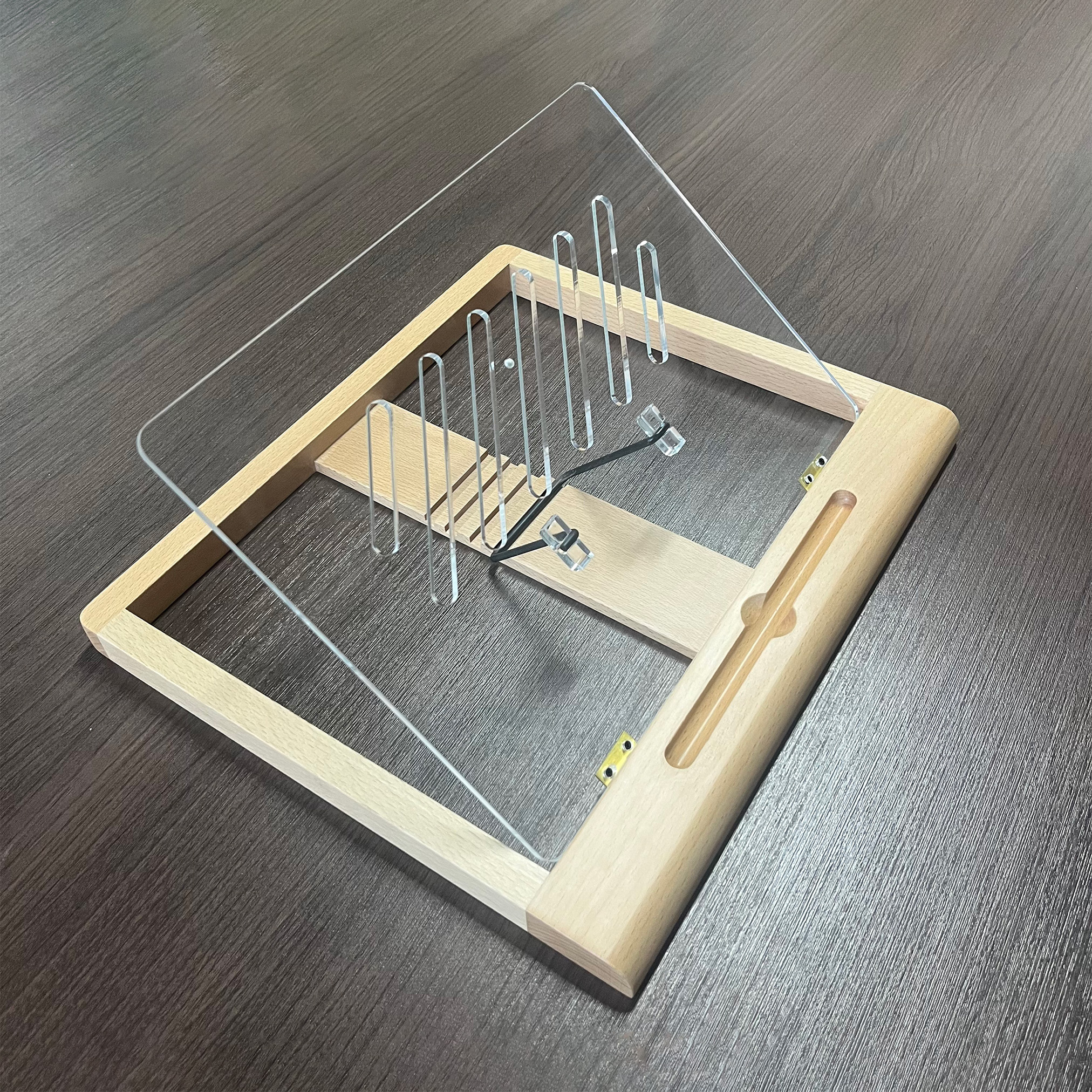 Beech Wood & Acrylic Tablet Stand, Ergonomic Drawing Tablet Holder with Pen Slot - Image 9