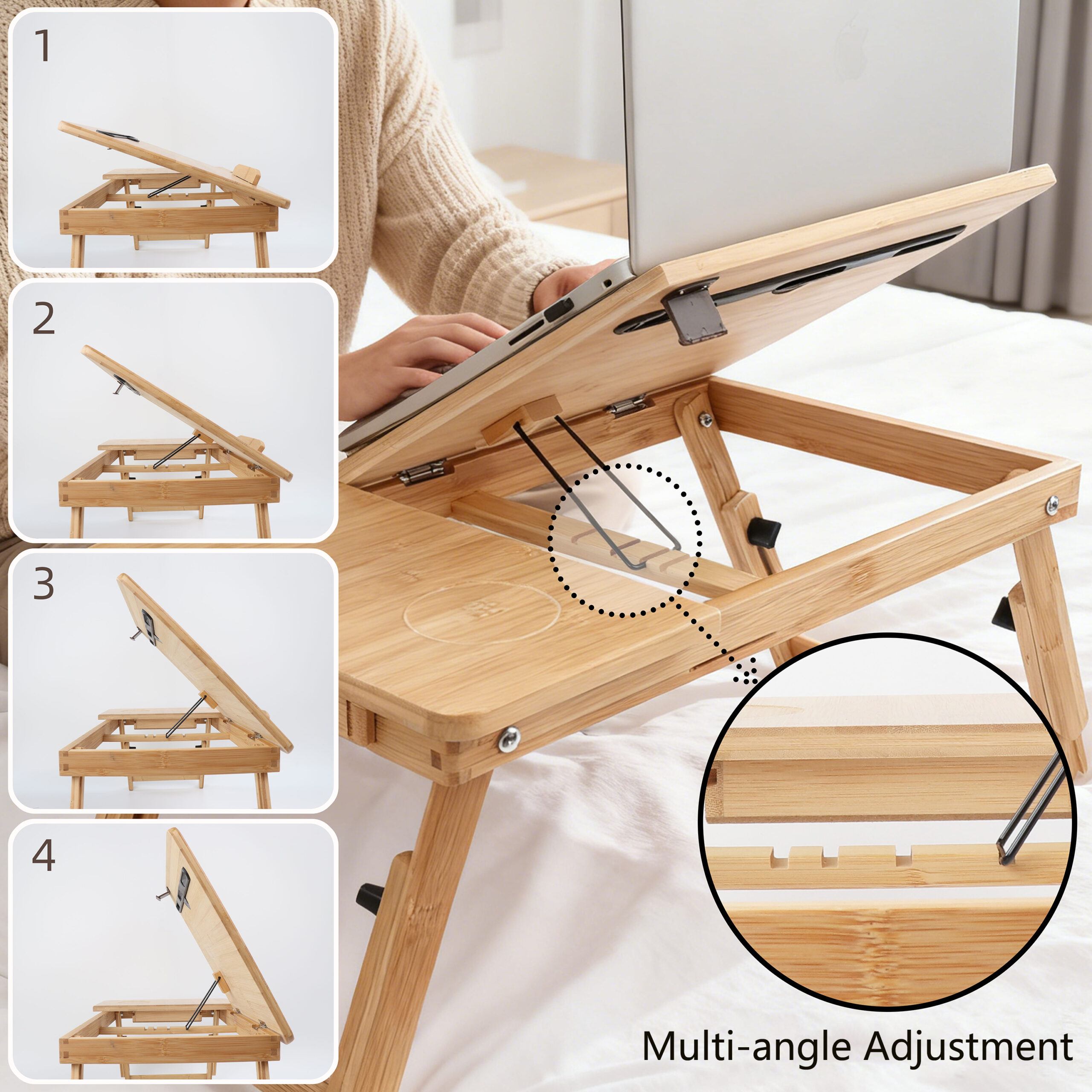 Demonstration of the stand angle adjustment function